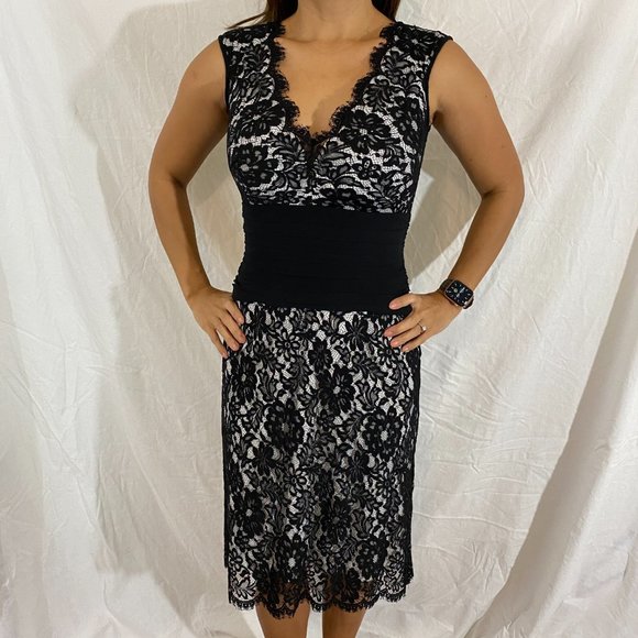 Tadashi Shoji Dresses & Skirts - Tadashi Shoji Black White Lace Cocktail Dress